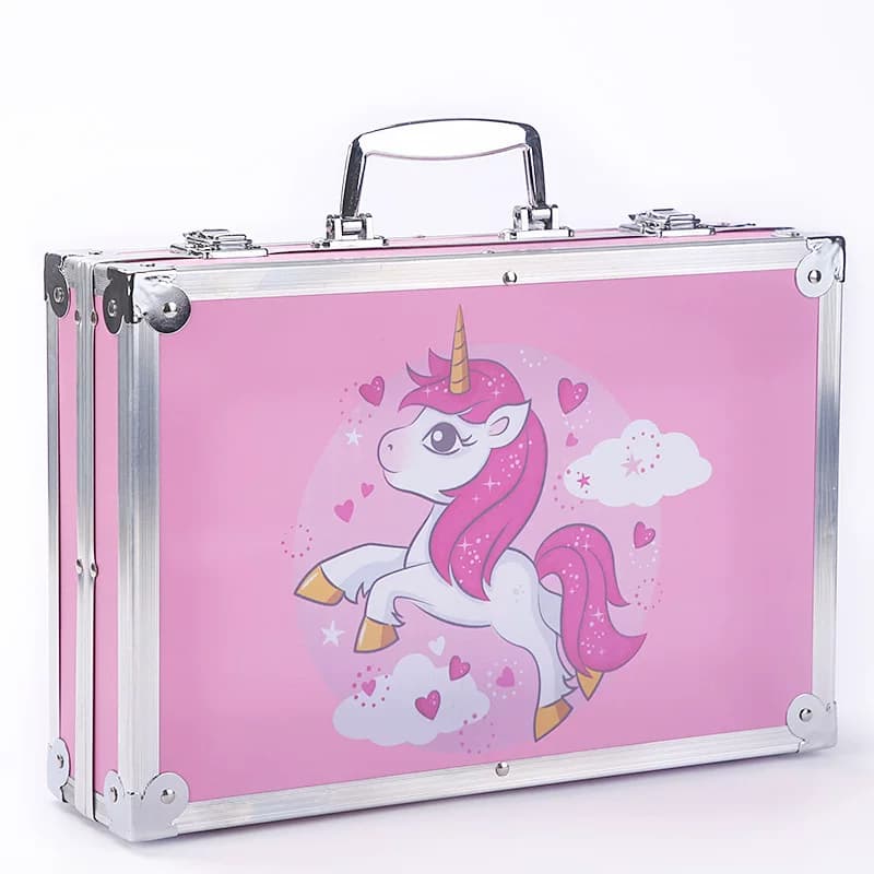 Cute Pink Unicorn Makeup Storage Case for Kids